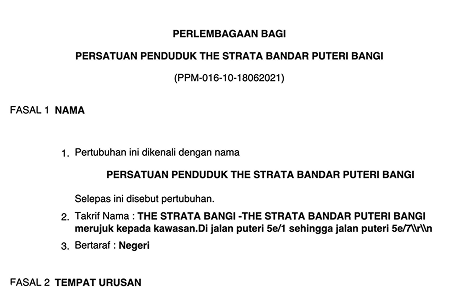 Association Constitution